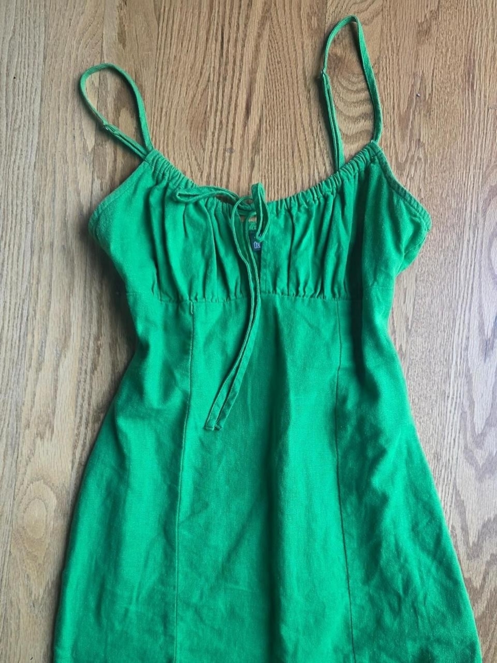 wild fable Bright Green Milkmaid Tie-Front Camisole Dress